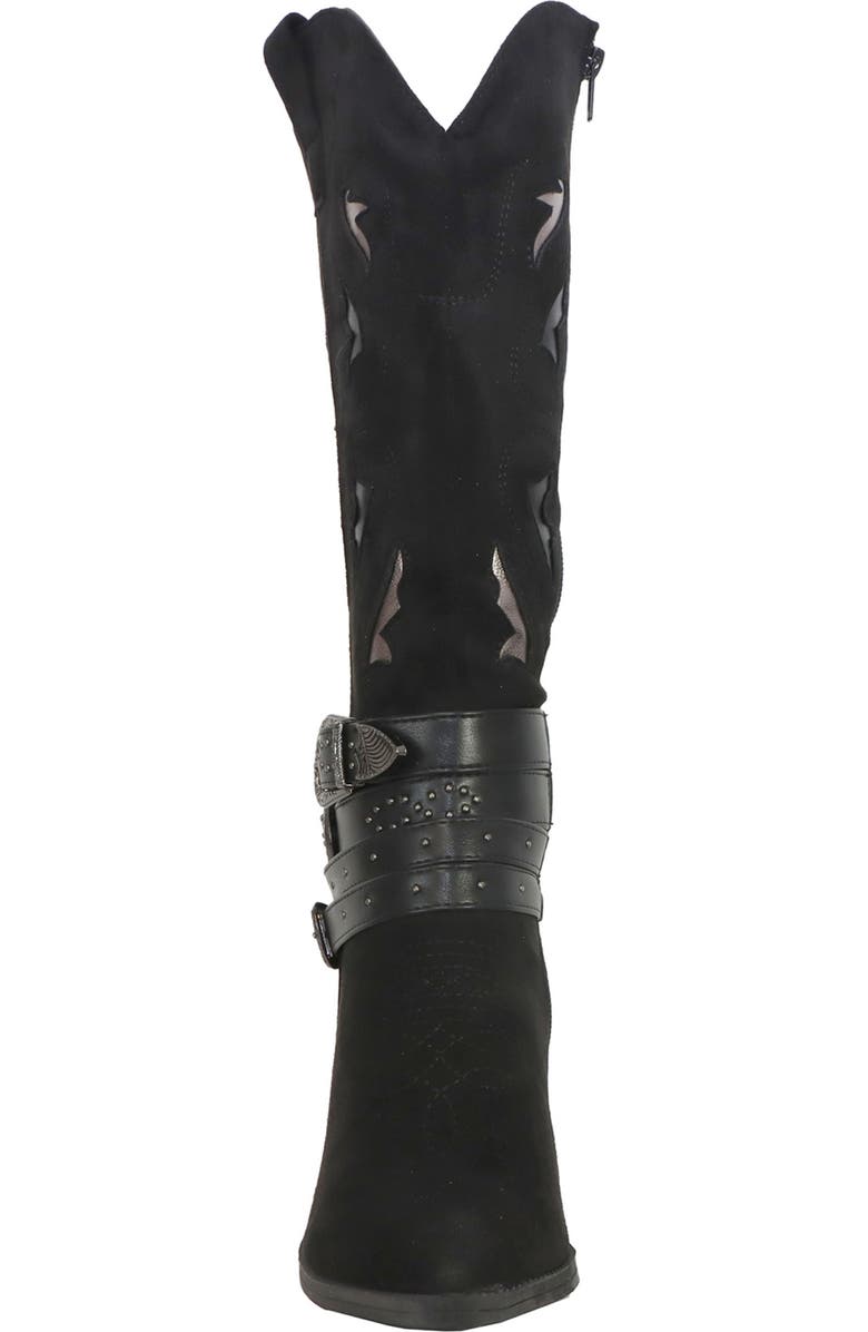 YOKI Gayle Wraparound Belt Western Boot, Alternate, color, Black