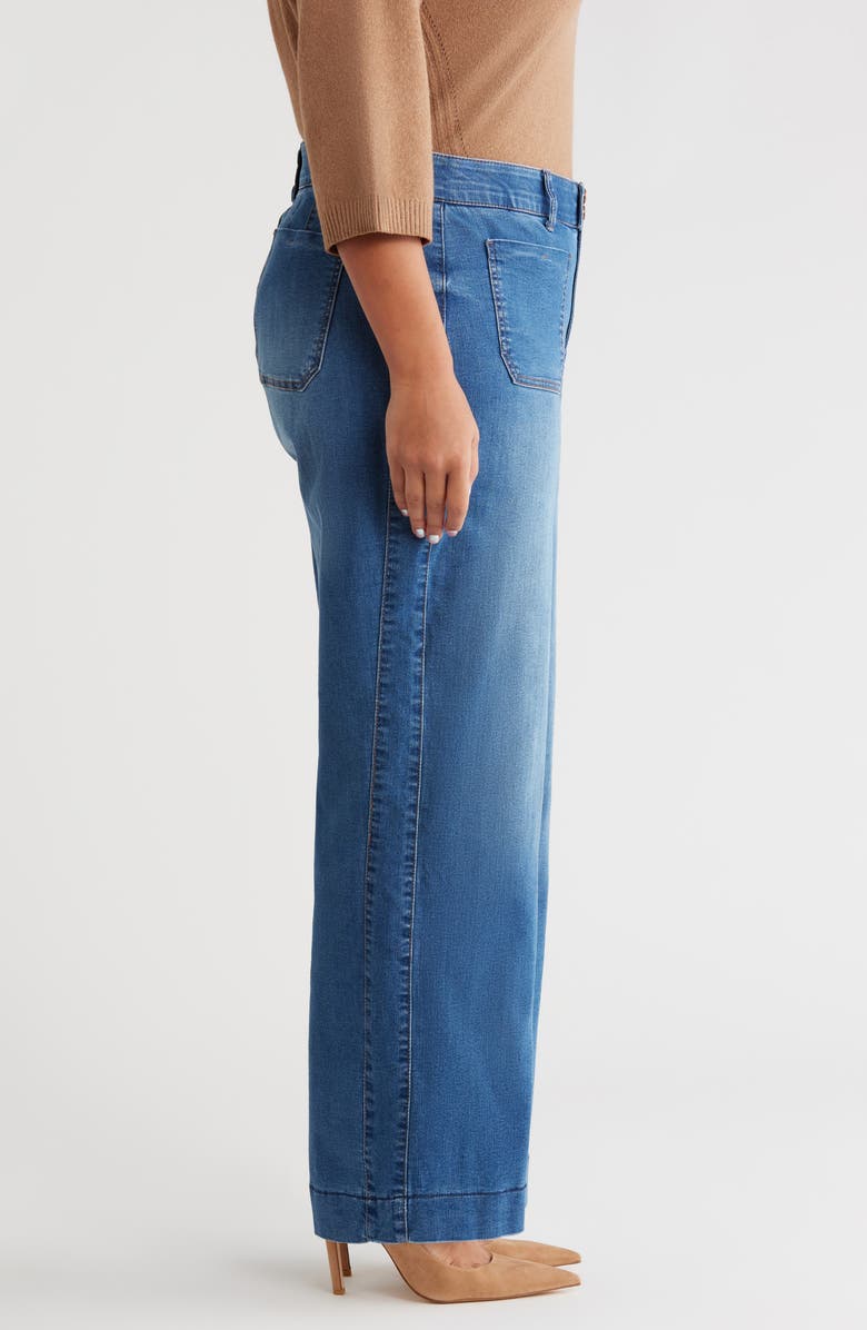Wit & Wisdom Patch Pocket High Waist Wide Leg Jeans, Alternate, color, Blue