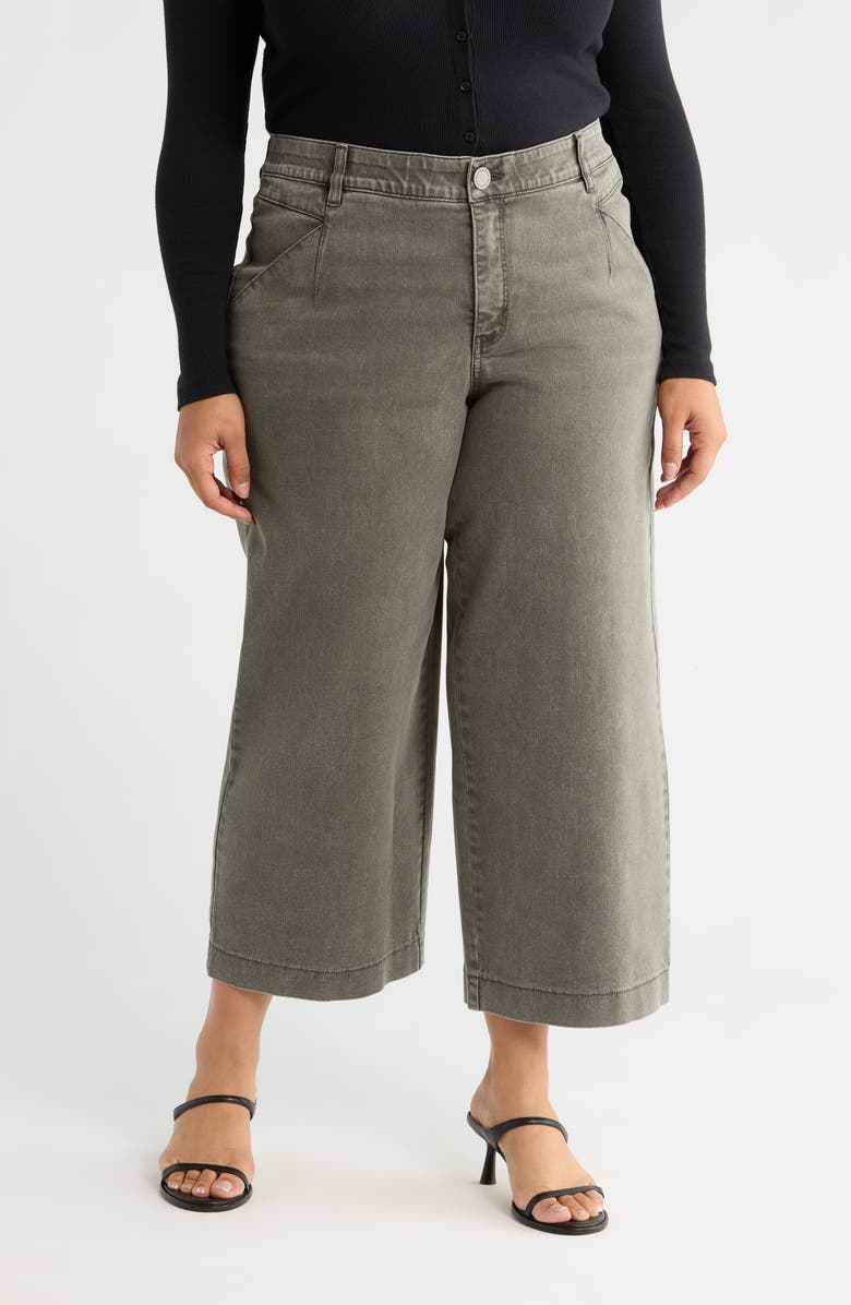 Wit & Wisdom Wyatt Skyrise High Waist Ankle Wide Leg Jeans, Main, color, Washed Thyme