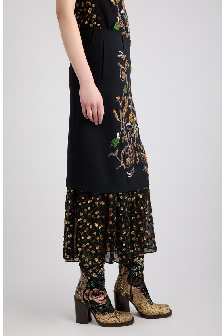 Sentista Beaded Skirt, Alternate, color, BLACK