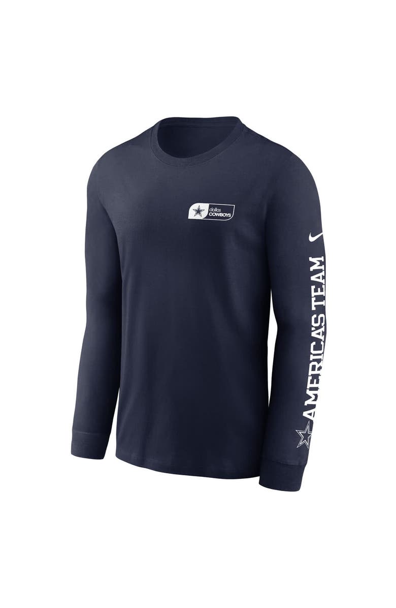Nike Men's Nike Navy Dallas Cowboys America's Team Essential Long Sleeve T-Shirt, Alternate, color, Navy