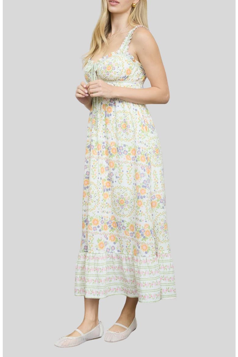 Floral Midi Dress, Alternate, color, GREEN MULTI