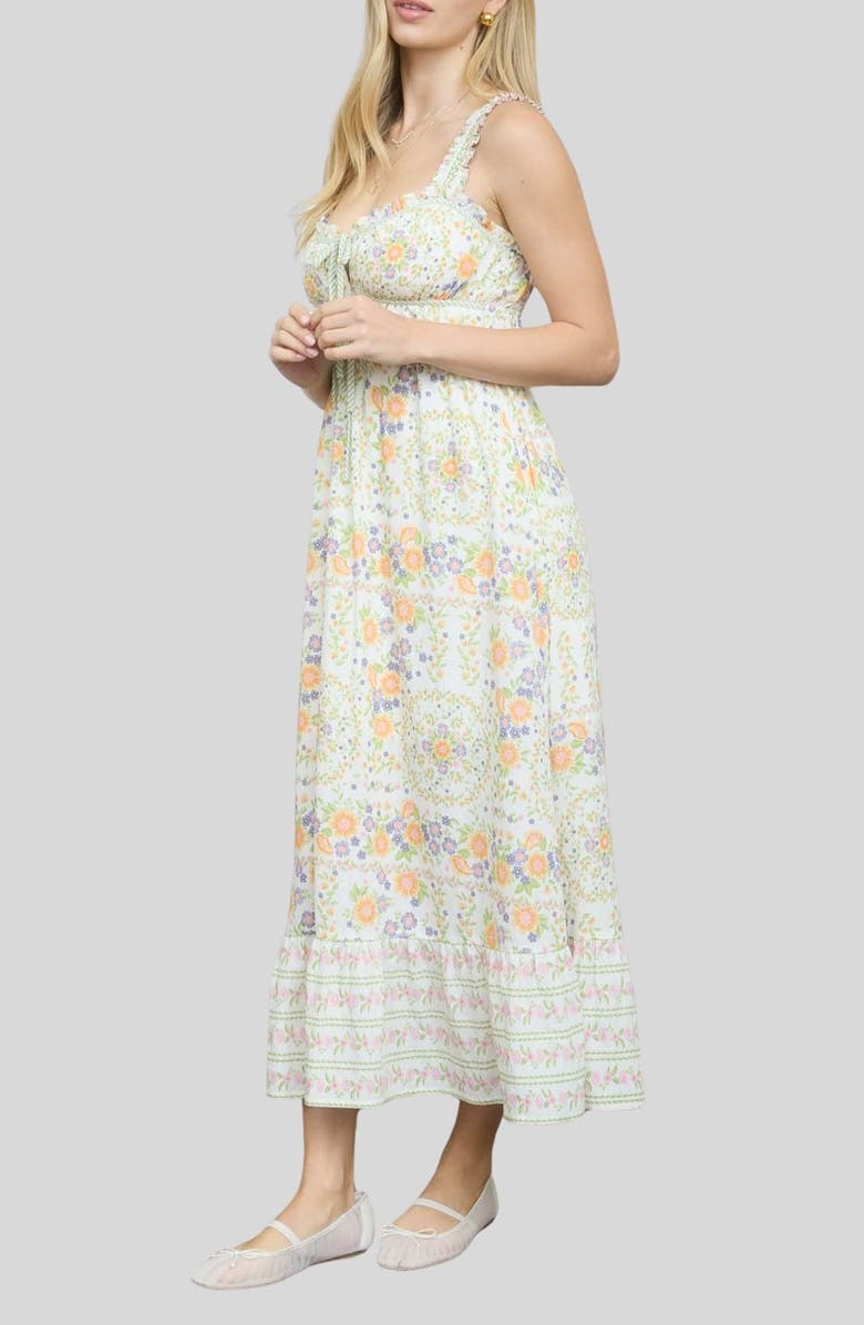 Blu Pepper Floral Midi Dress, Alternate, color,