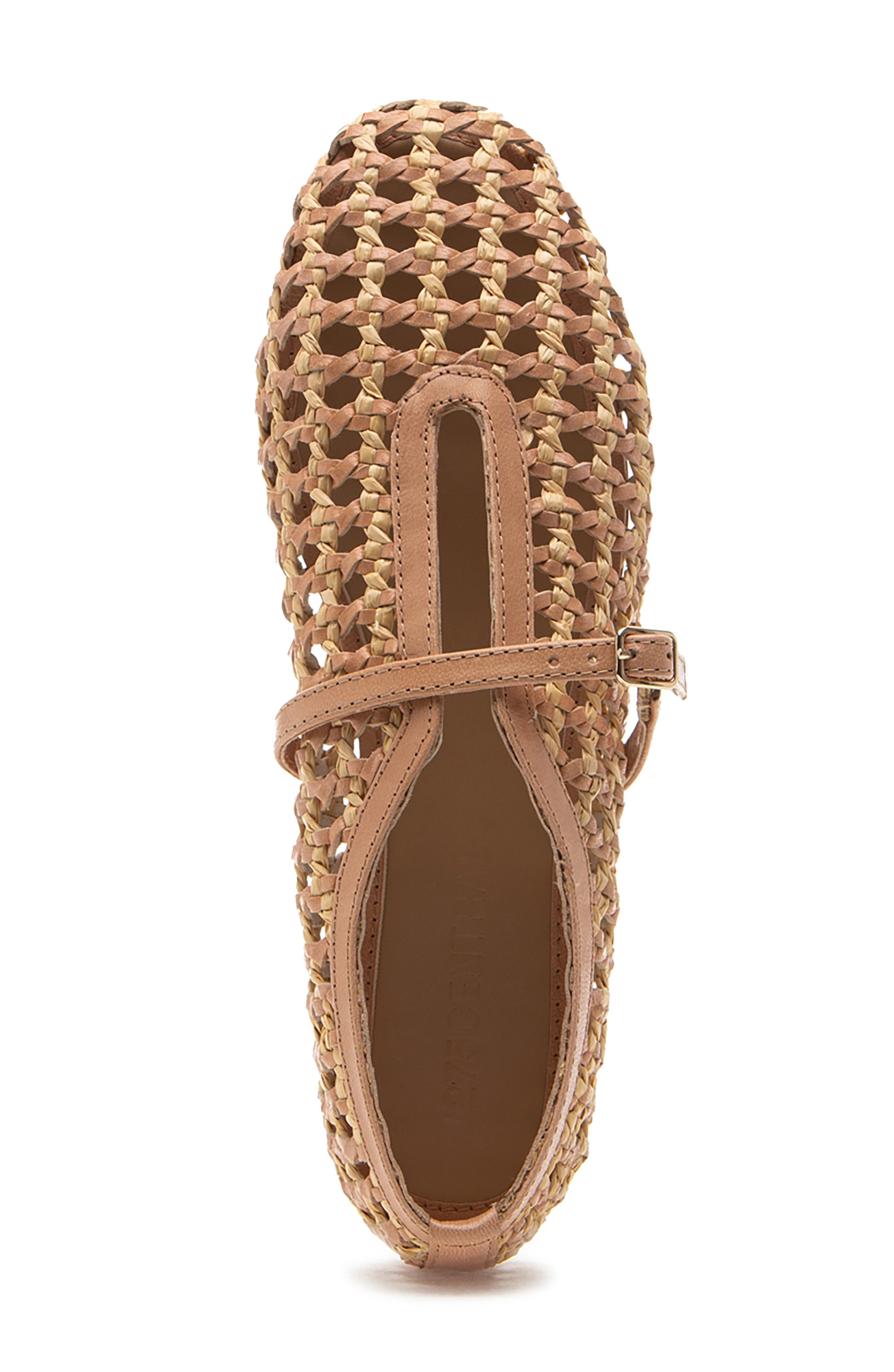 Izabel Woven Raffia Ballet Flat, Alternate, color, NATURAL