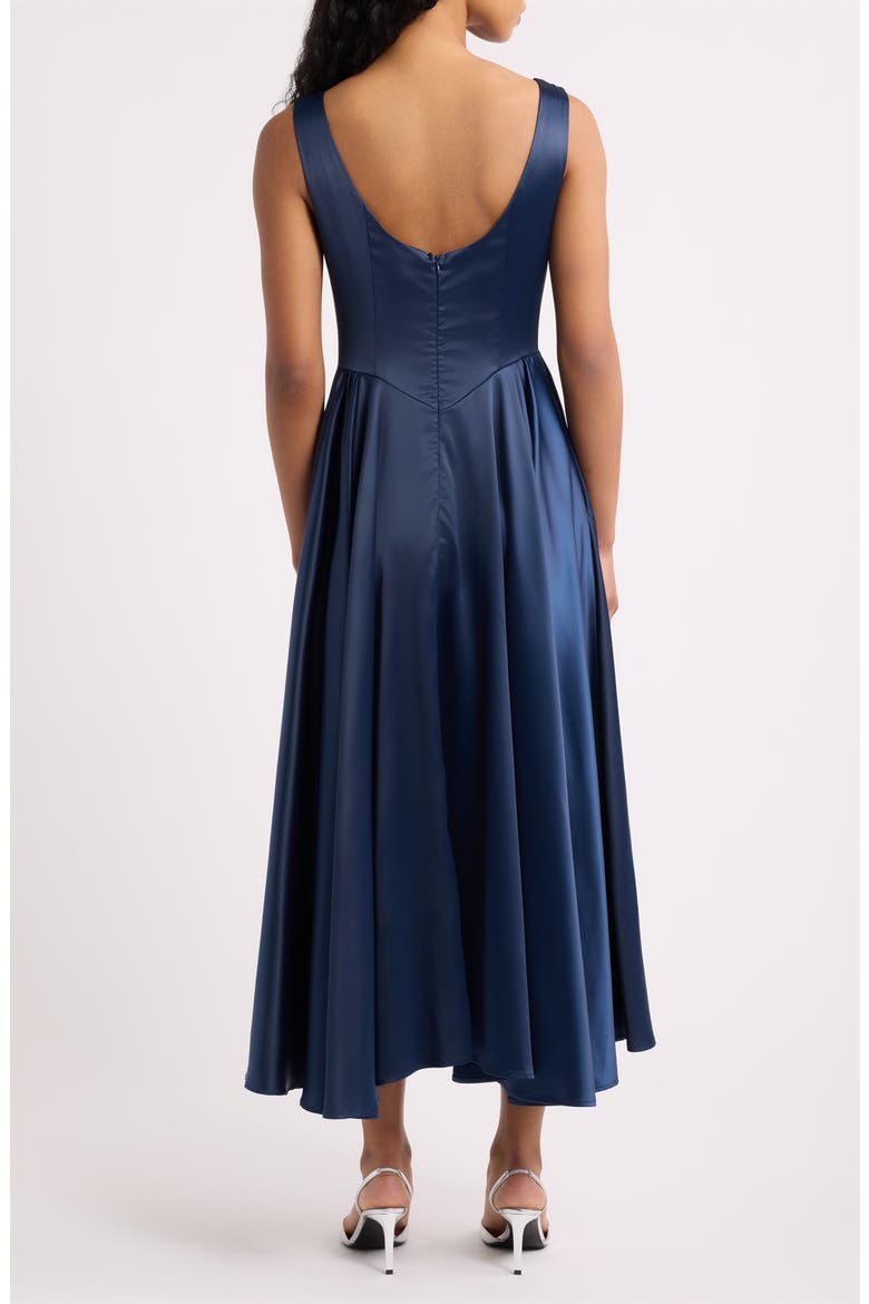 Blanche Heavy Satin Maxi Dress, Alternate, color, NAVY NAVY