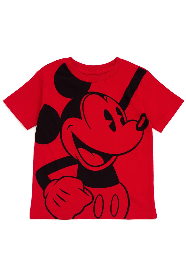 Mickey Mouse 2-Piece Short Sleeve T-Shirt Set, Alternate, color, Mickey Red White AOP