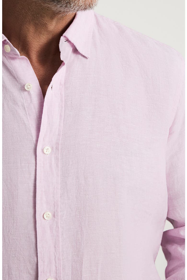 Linen Button-Up Shirt, Alternate, color, LILAC