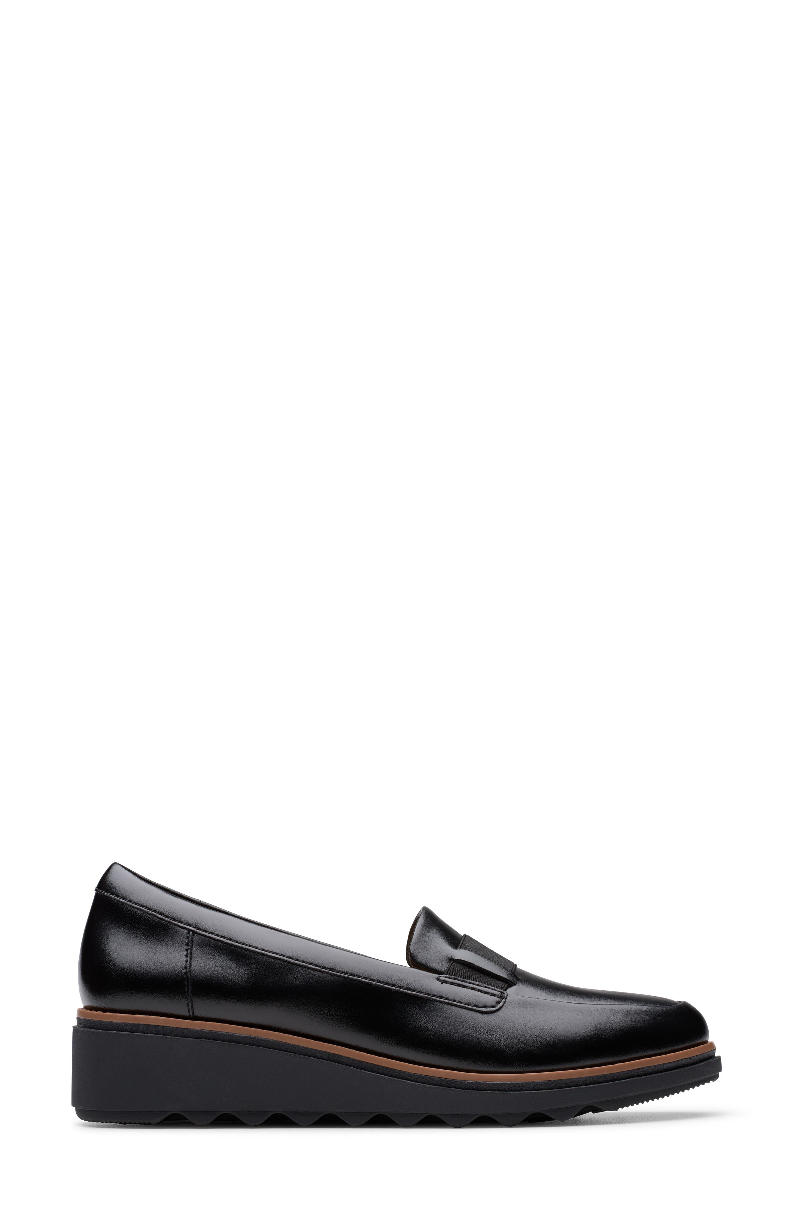 Clarks<sup>®</sup> Sharon Pace Loafer, Alternate, color, Black Leather
