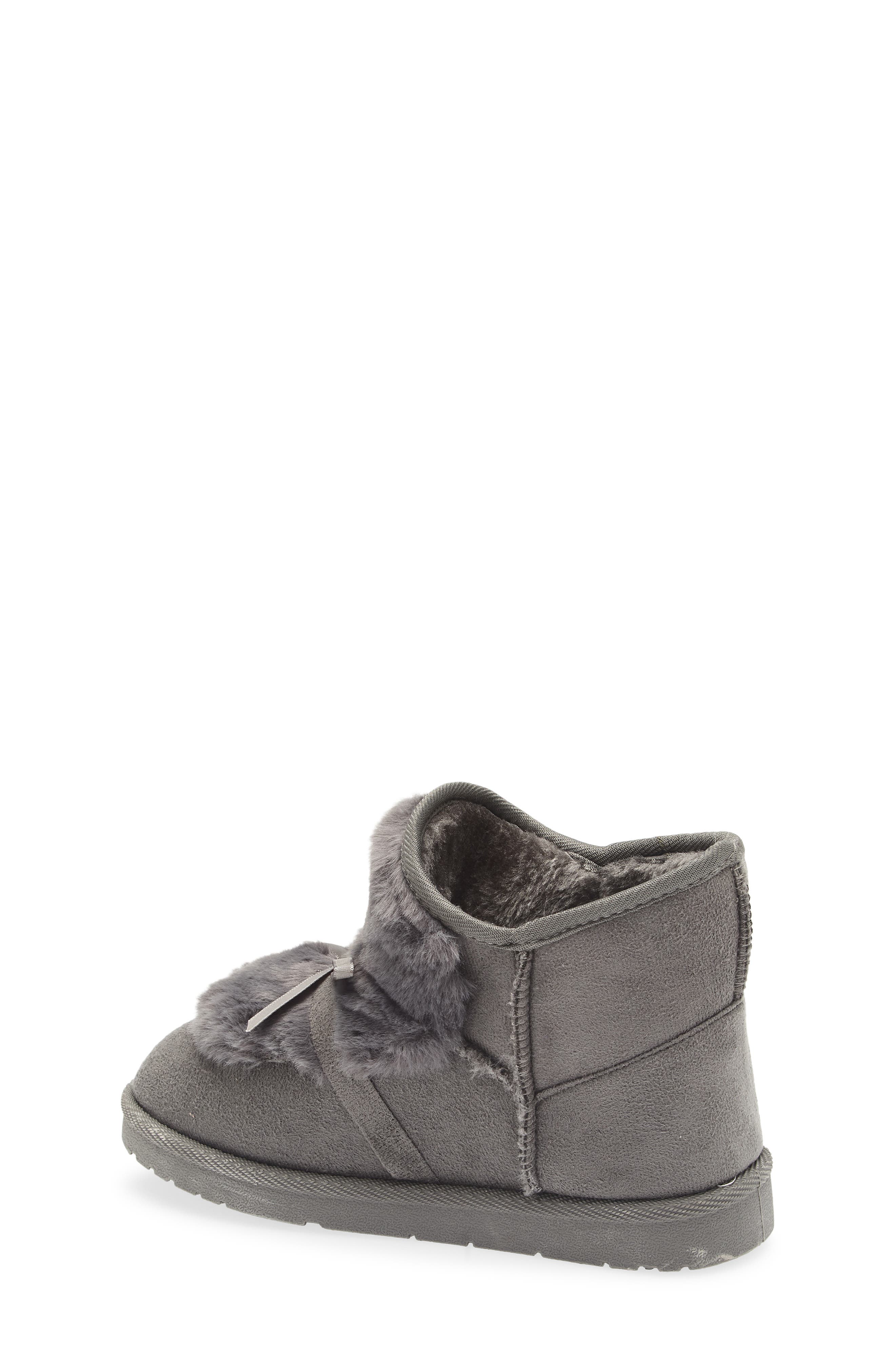 OLIVIA MILLER Kids' Faux Fur Lined Slipper Boot, Alternate, color, Grey