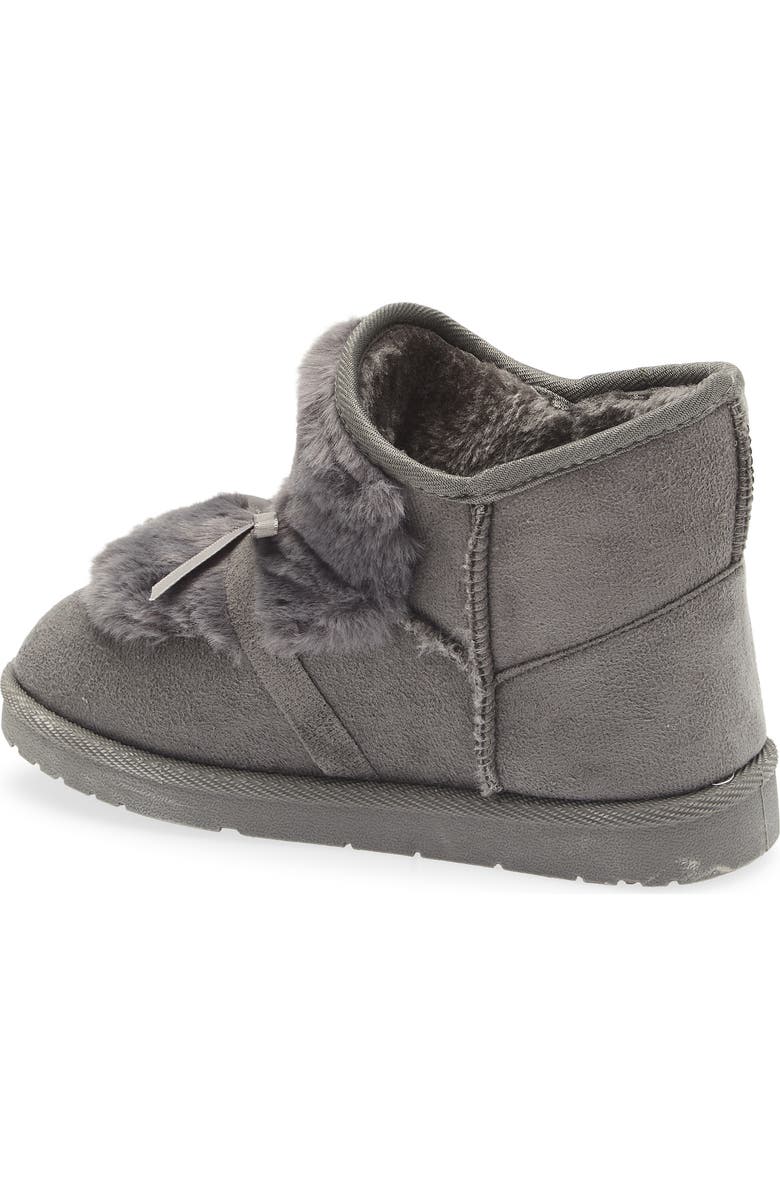 OLIVIA MILLER Kids' Faux Fur Lined Slipper Boot, Alternate, color, Grey
