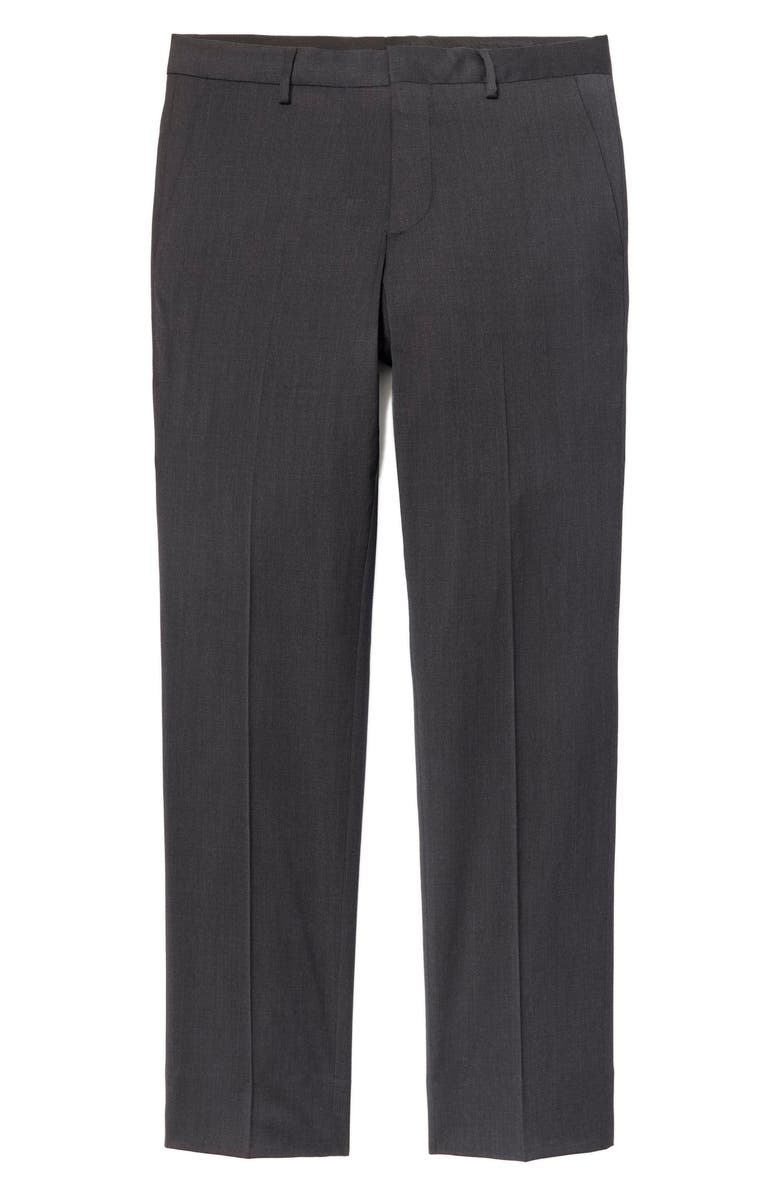 Bonobos Jetsetter Flat Front Hemmed Stretch Wool Dress Pants, Alternate, color, Charcoal