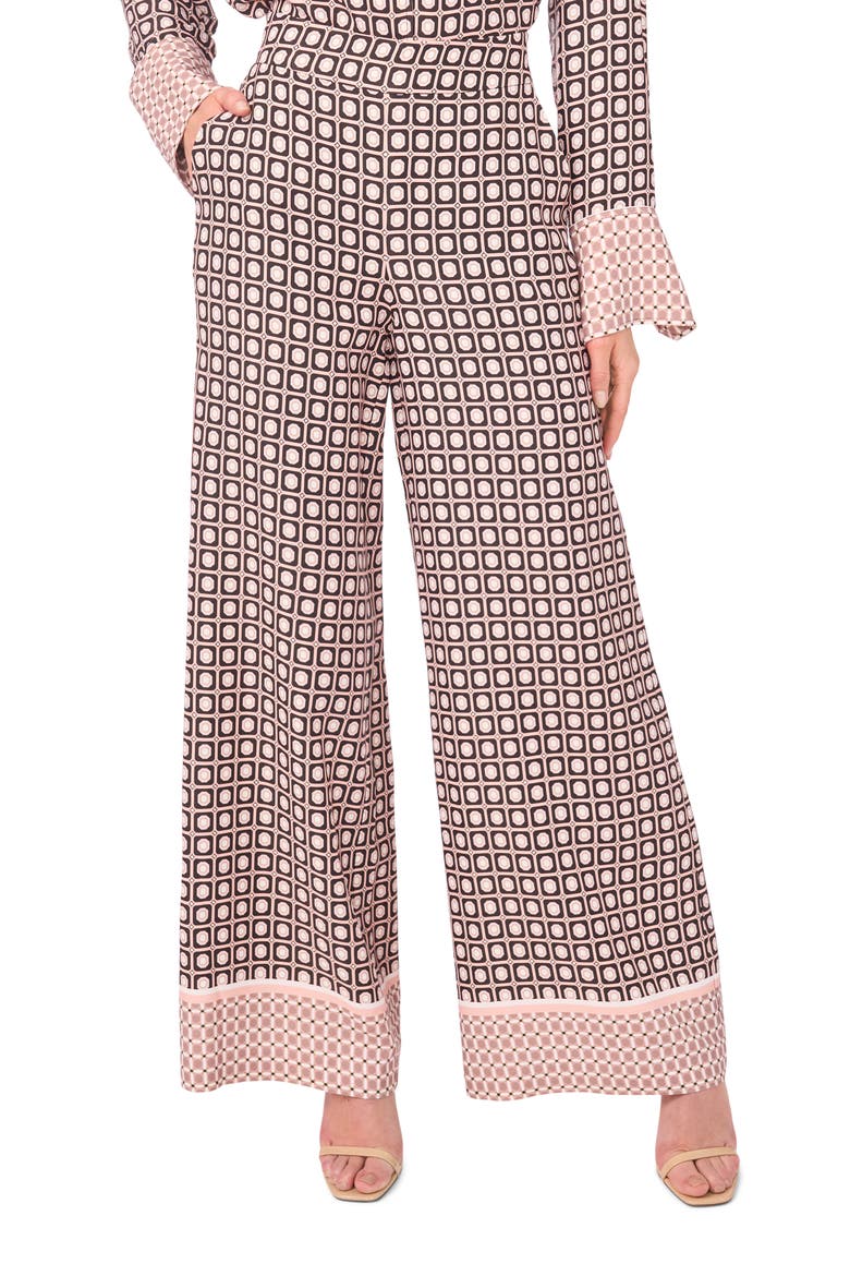 Maya Geo Print Wide Leg Pants, Main, color, BLUSHING