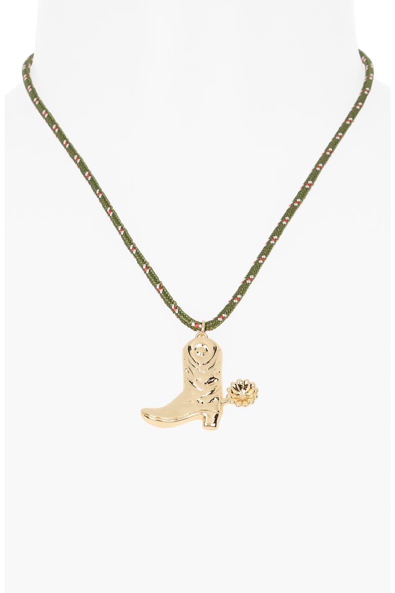 Cowboy Boot Cord Necklace, Alternate, color, GREEN MULTI- GOLD