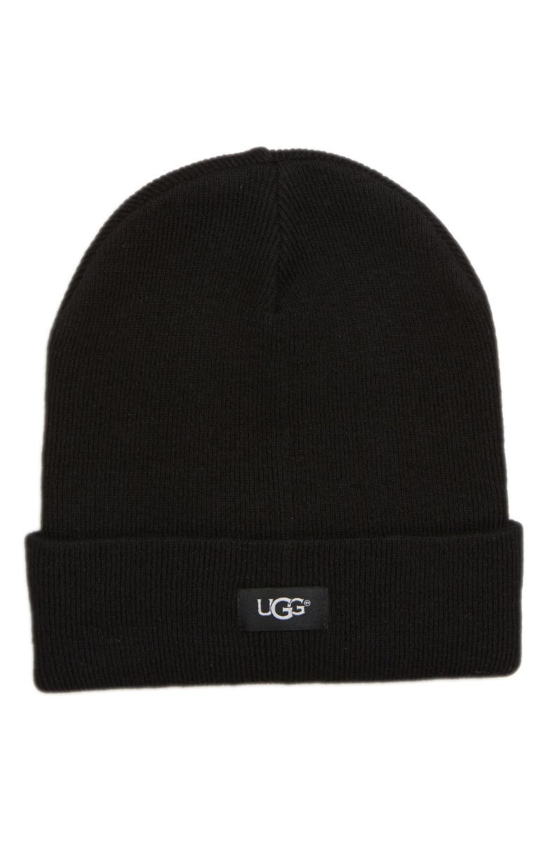 UGG<sup>®</sup> Logo Knit Cuff Beanie, Main, color, 