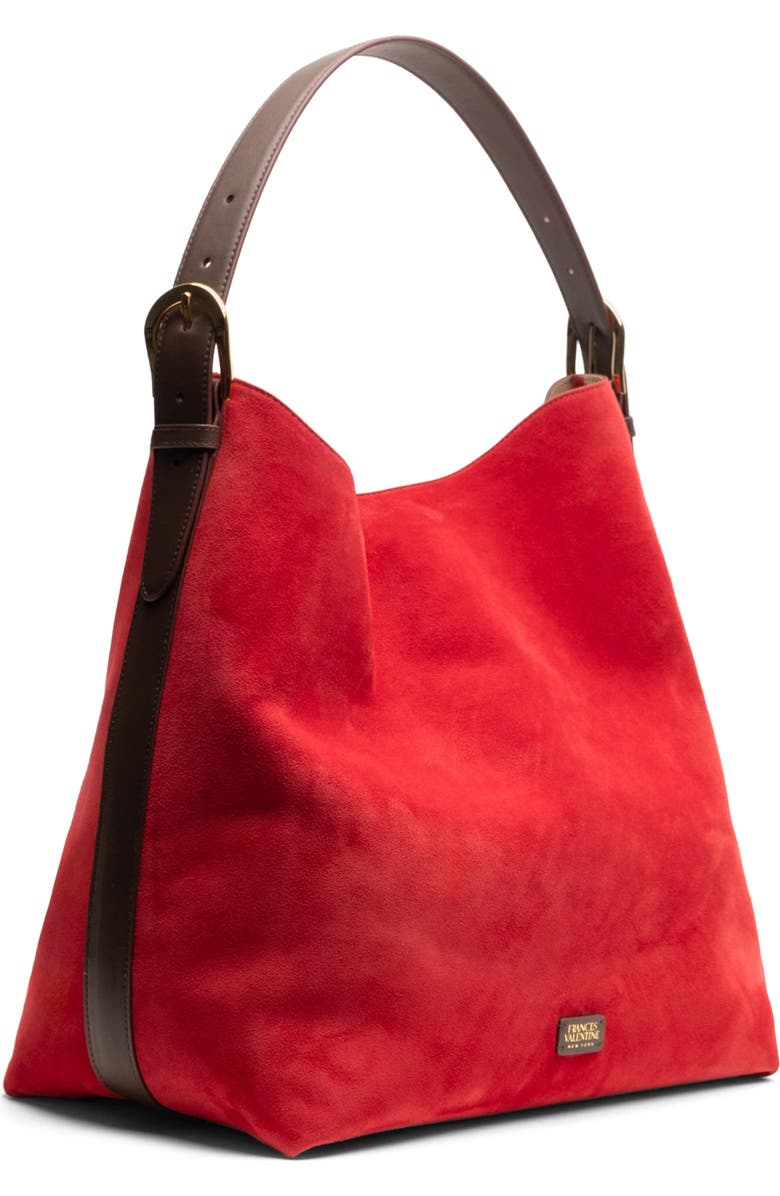 Frances Valentine Hunter Hobo Shoulder Bag, Main, color, Cherry Red