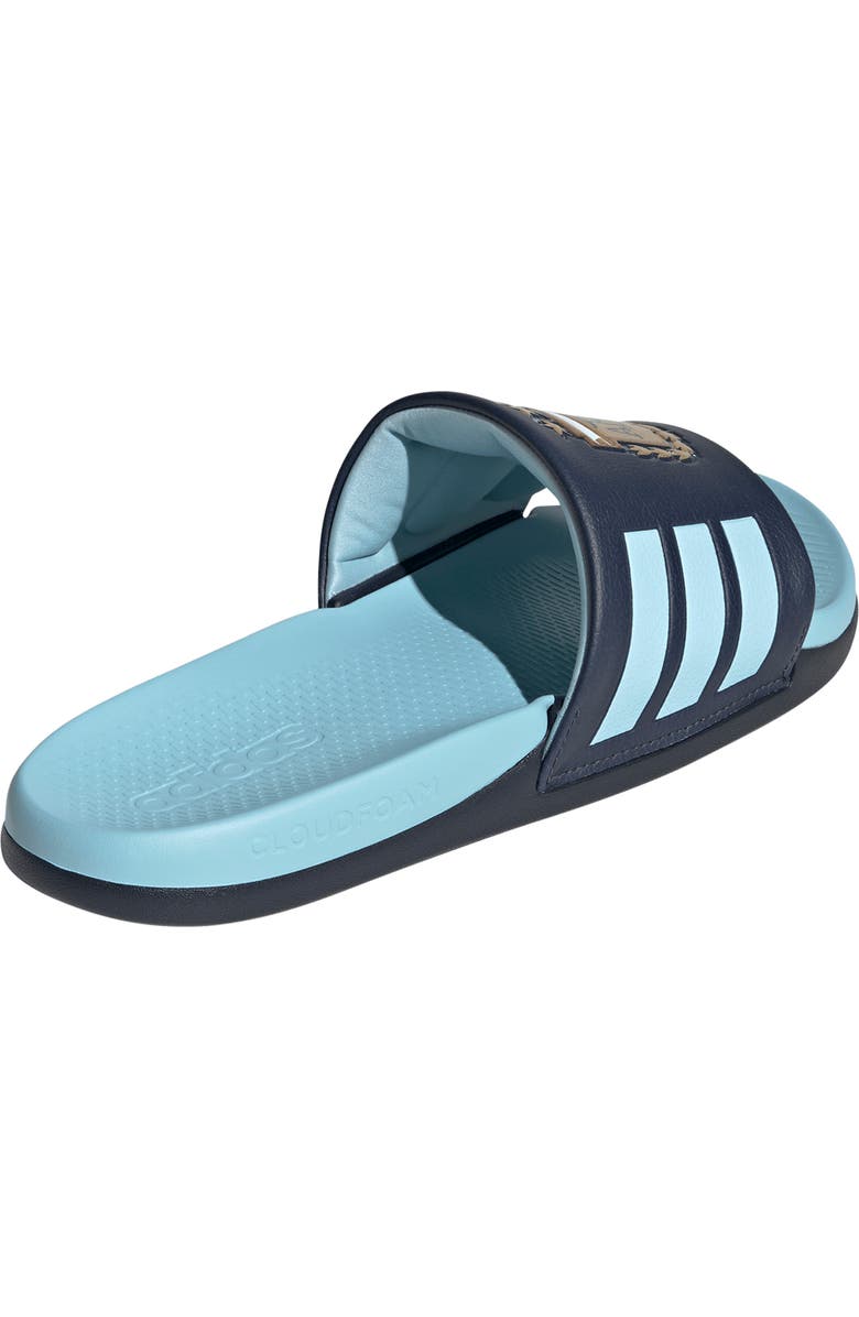 adidas Gender Inclusive Adilette Comfort 2.0 Argentina Slide Sandal, Alternate, color, Navy/ Dark Gold/ Icey Blue