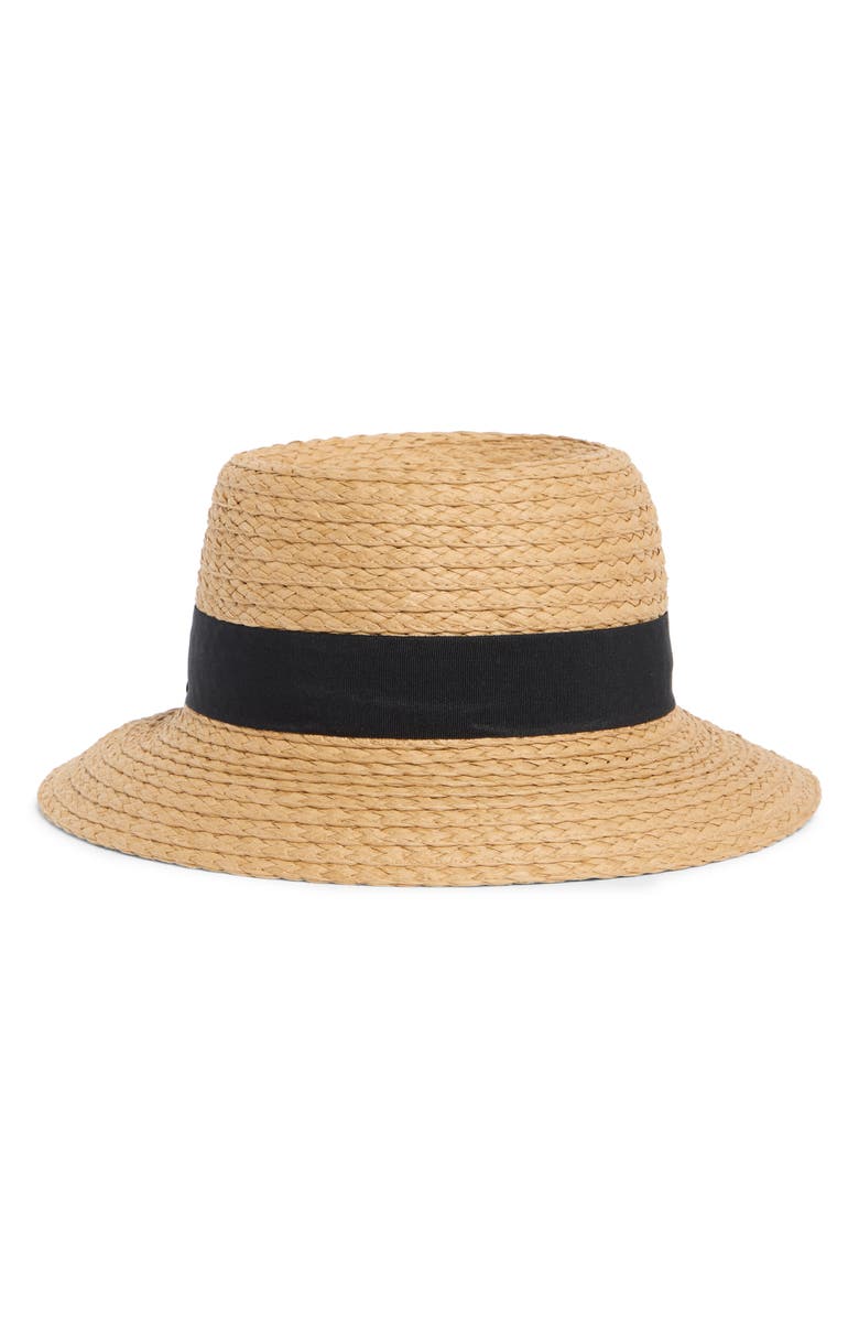 Nine West Grosgrain Bow Cloche, Main, color, Tan