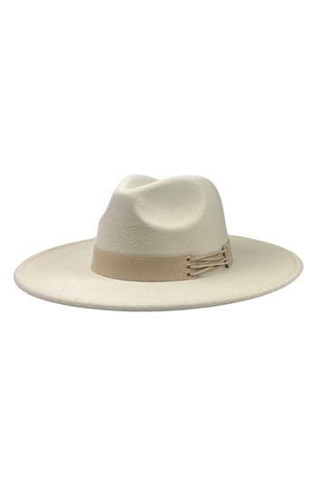 Marcus Adler Wide Brim Felt Panama Hat In White