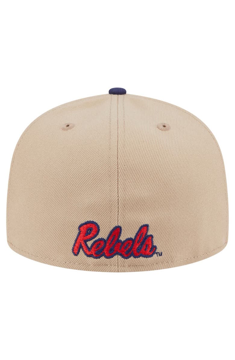 New Era Men
s New Era  Khaki Ole Miss Rebels Two-Tone 59FIFTY Fitted Hat, Alternate, color, Khaki