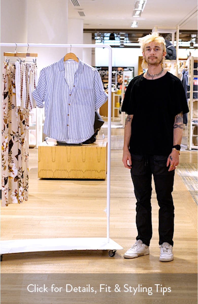 Mason Short Sleeve Stripe Button-Up Shirt, sales video thumbnail