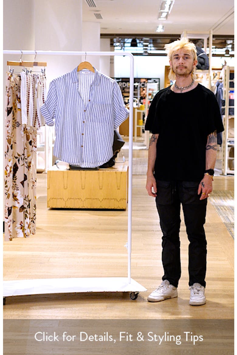 Mason Short Sleeve Stripe Button-Up Shirt video