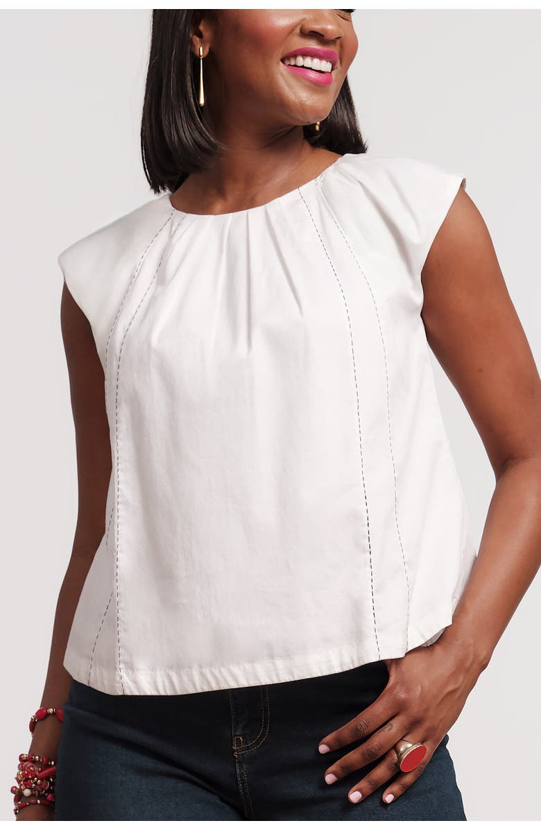 Frances Valentine Bailey Top Solid, Main, color, White