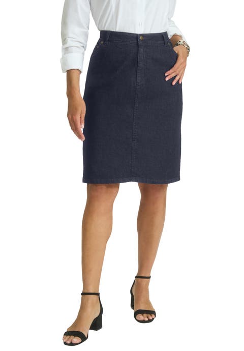 True Fit Stretch Denim Short Skirt (Plus)