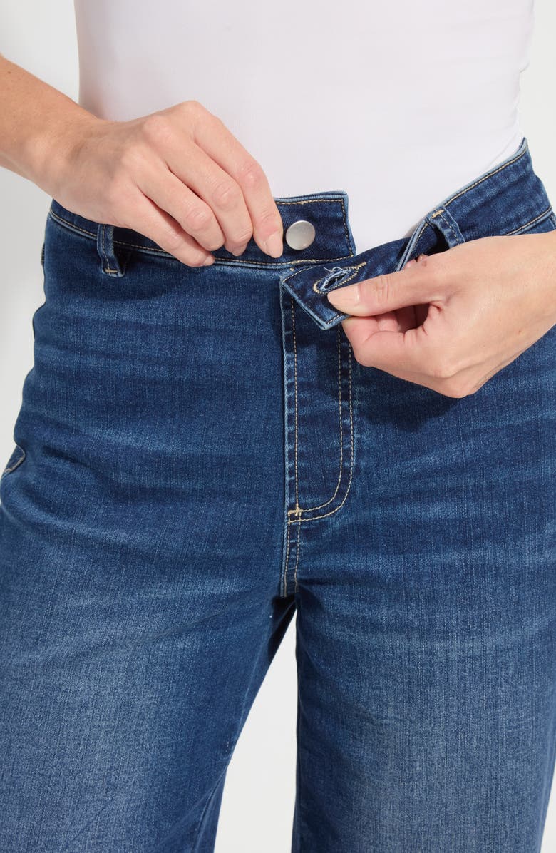 Lysse Iris Flat Front Wide Leg Jeans, Alternate, color, Dark Mid Wash