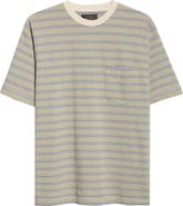 BEAMS Pinstripe Pocket T-Shirt