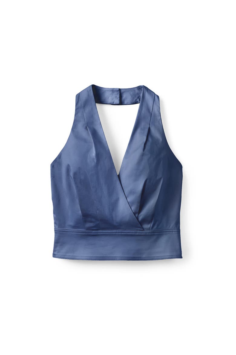 Olive Halter Top, Main, color, Coastal Indigo