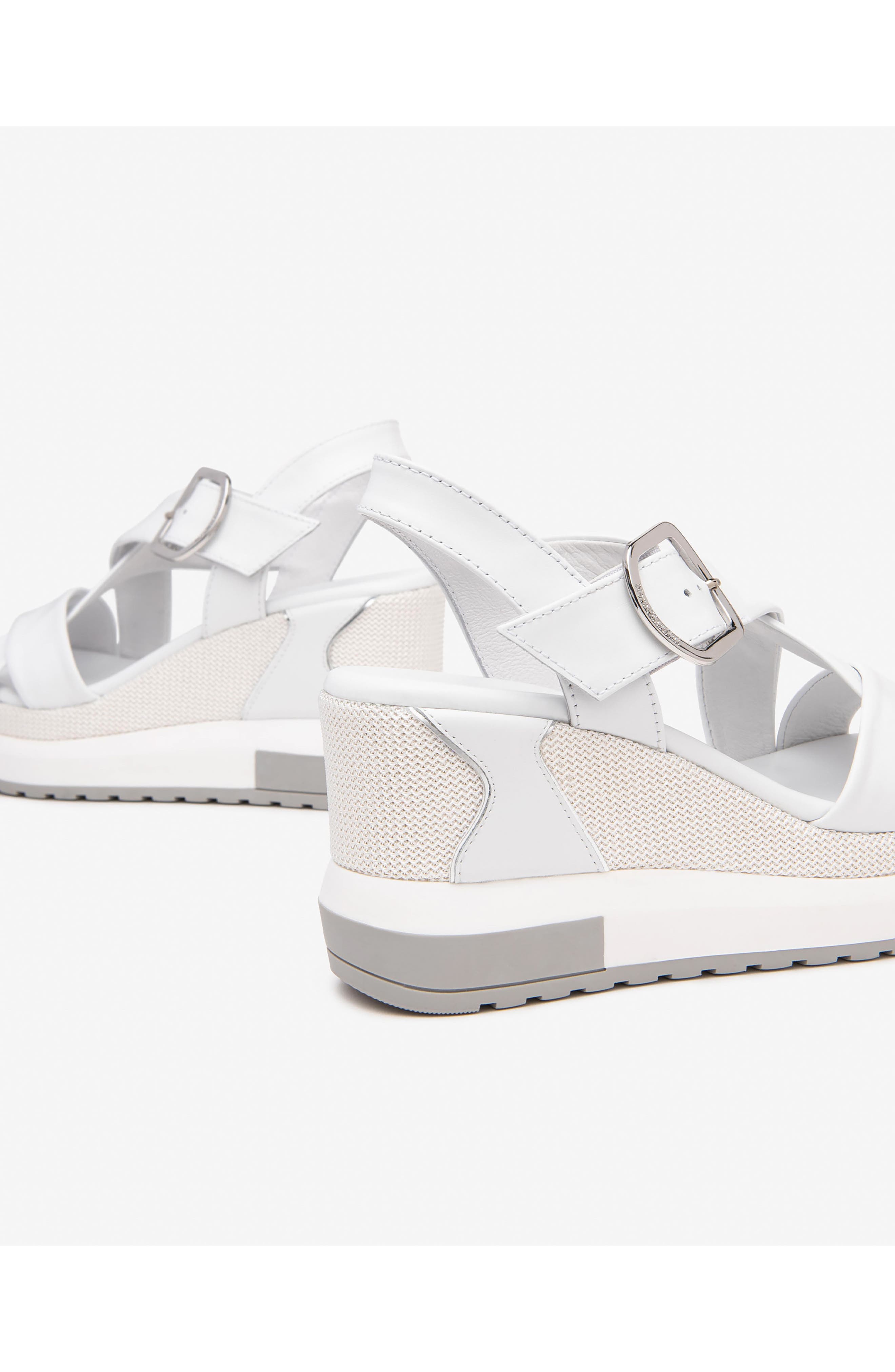 NeroGiardini Sport Wedge Sandal, Alternate, color, White