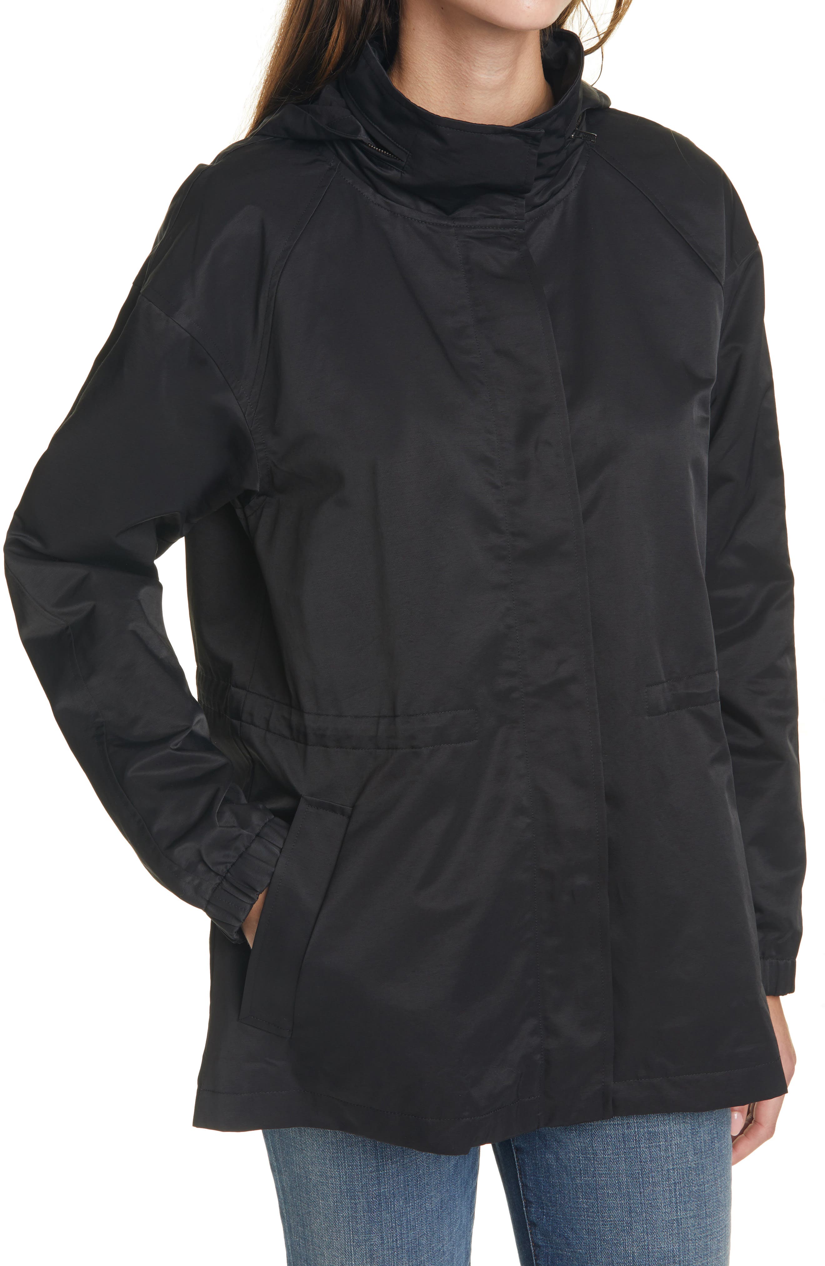 Eileen Fisher Stand Collar Hooded Jacket (Women) | Nordstromrack