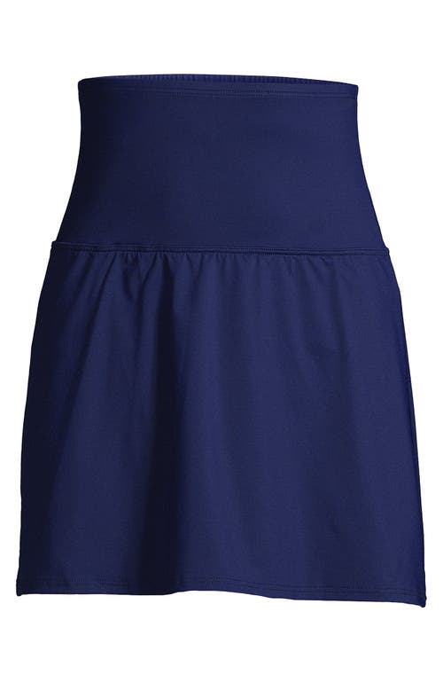 Shop Lands' End Plus Size Ultra High Waisted Swim Skirt In Deep Sea Navy