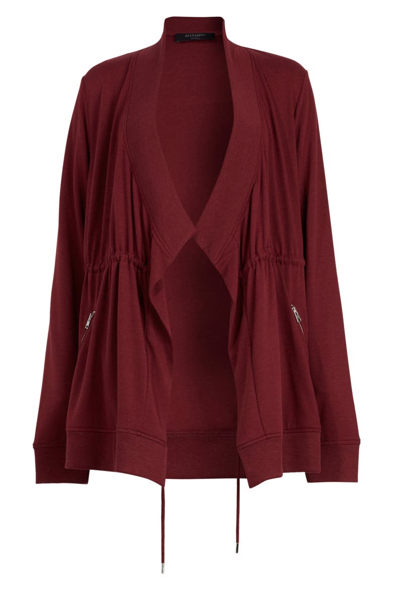 Gina Drape Jacket, Alternate, color, OXBLOOD RED