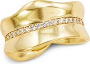 SAVVY CIE JEWELS Cubic Zirconia Wavy Band Ring