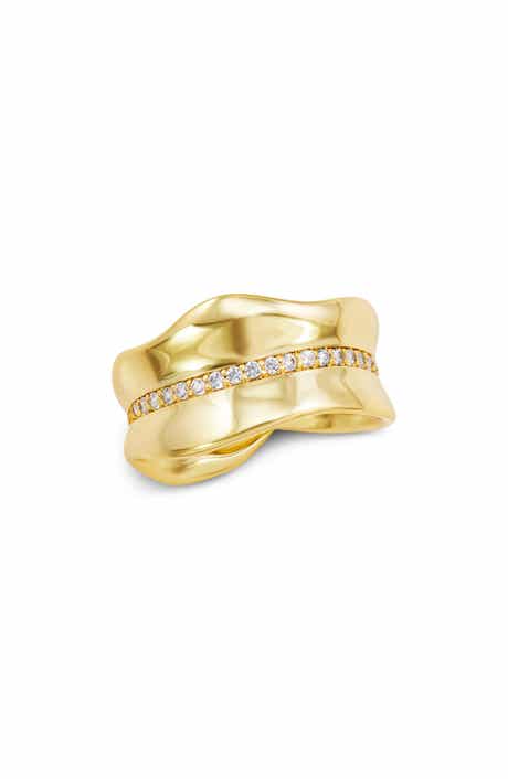 Cubic Zirconia Wavy Band Ring