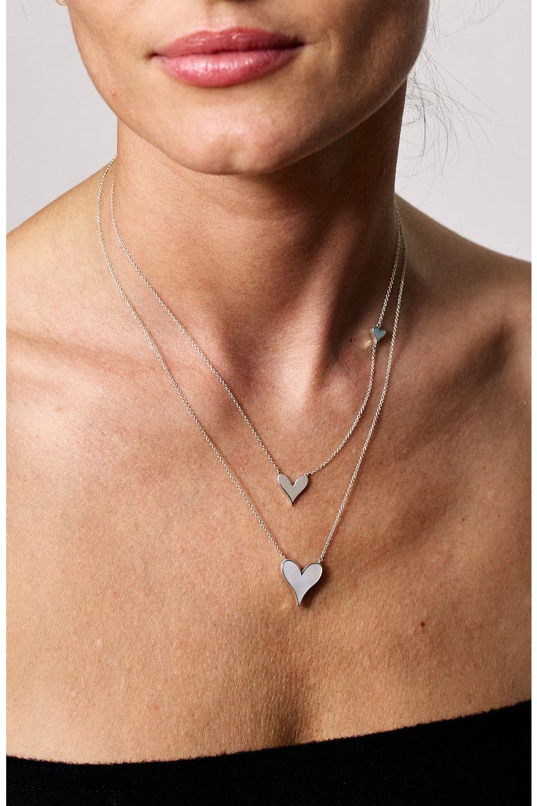 Love Sterling Silver & Mother-of-Pearl 15mm Pendant Necklace, Alternate, color, STERLING SILVER
