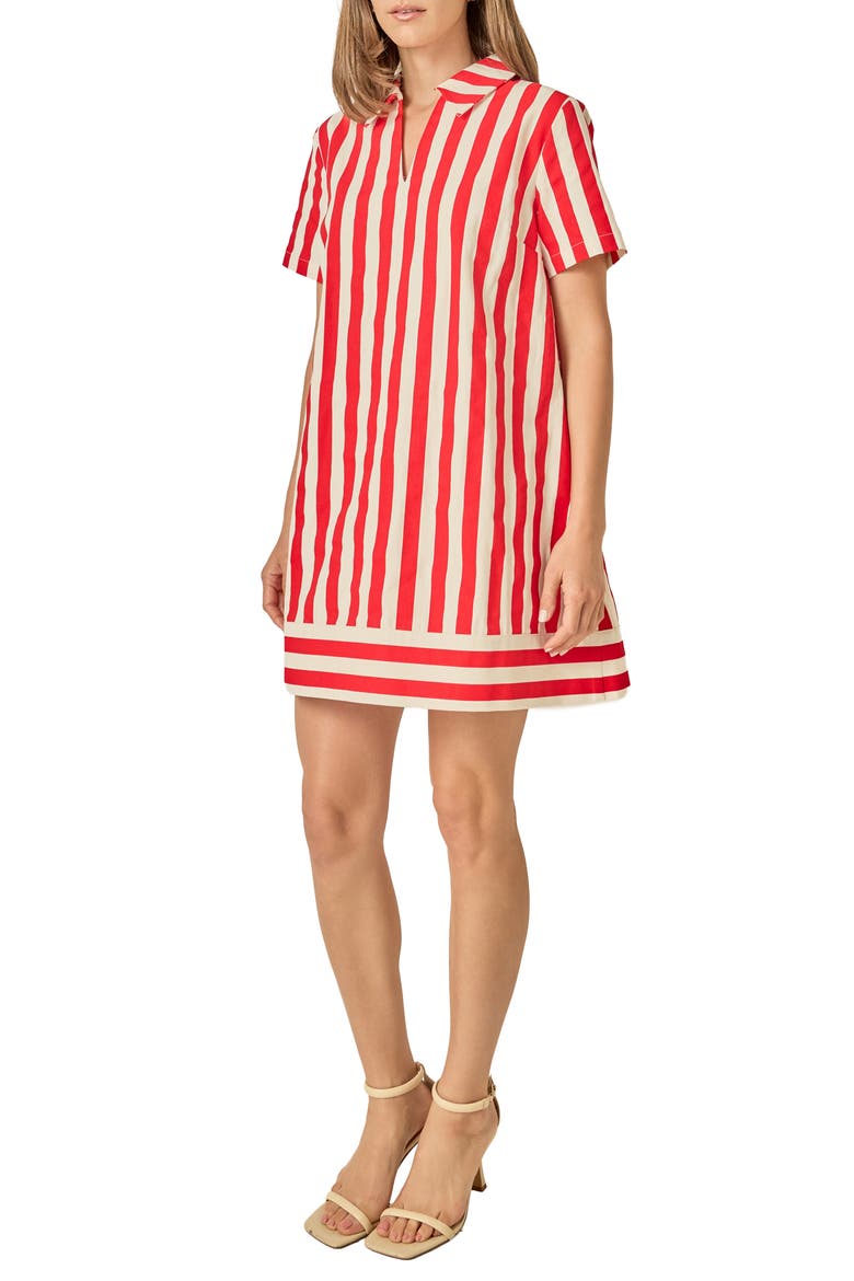 Stripe Mini Shirtdress, Alternate, color, RED STRIPE