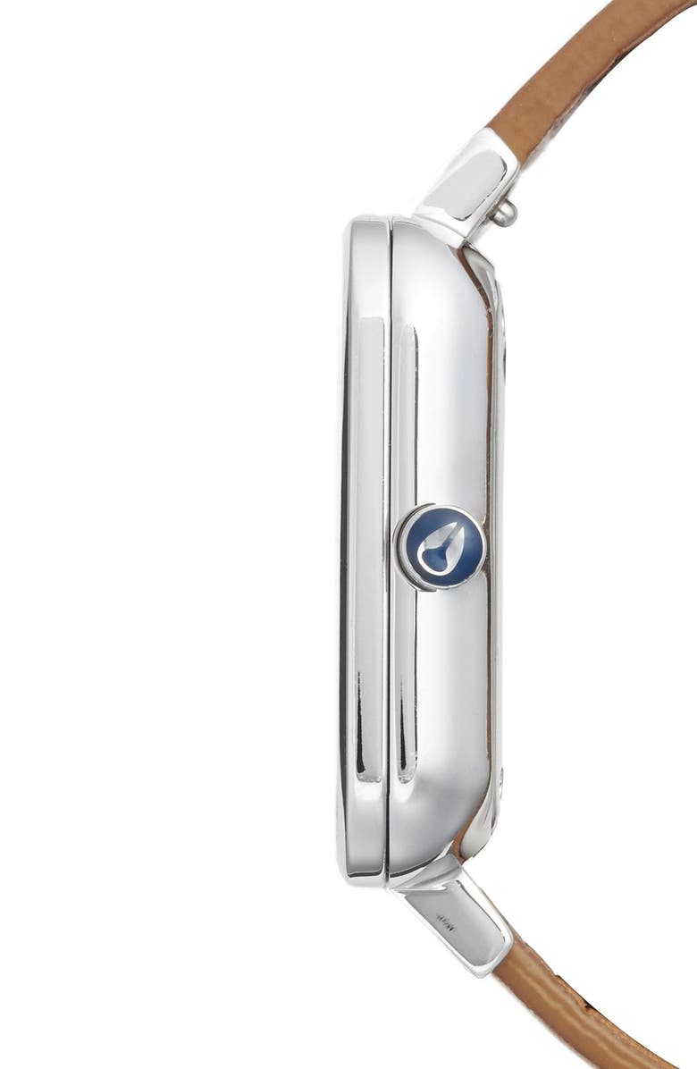 Nixon Ragnar Square Leather Strap Watch, 36mm, Alternate, color, 