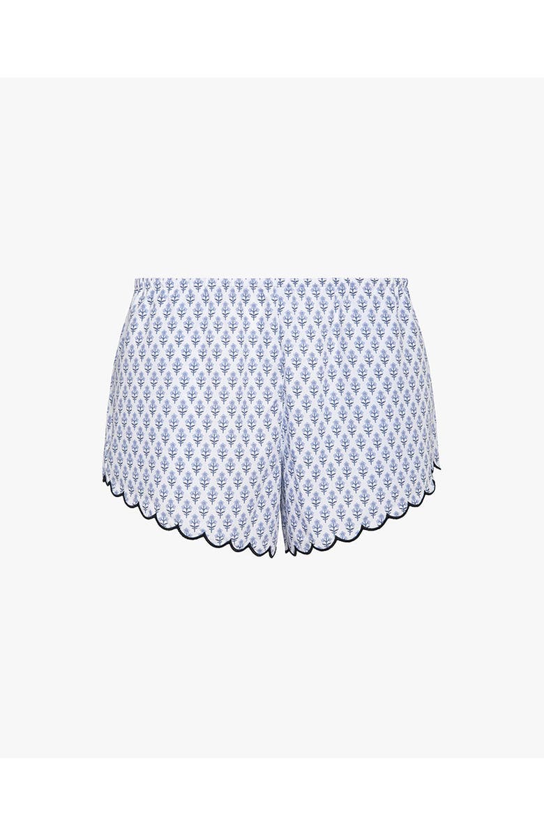 WeWoreWhat Scallop Pajama Shorts, Alternate, color, Baby Blue Multi