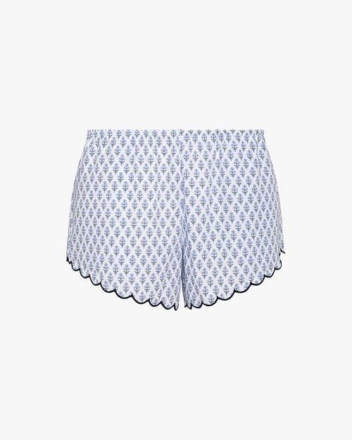 Weworewhat Scallop Pajama Shorts In Blue