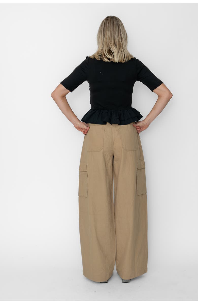 West Of Fabienne Knit Top w Ruffles, Alternate, color, Black