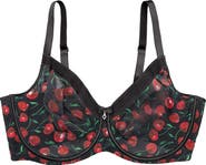 Curvy Couture Sheer Mesh Underwire Unlined Bra