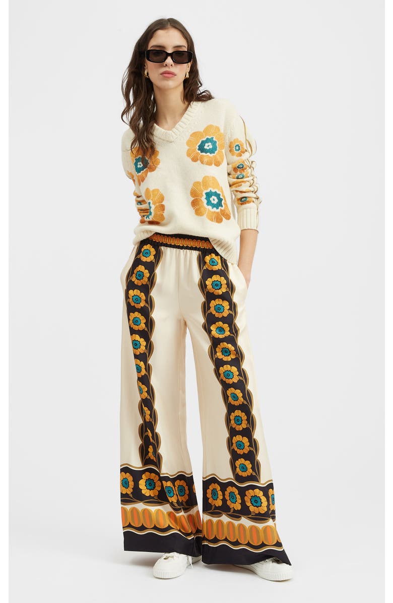 La DoubleJ Palazzo Pants Daisychain Placée Orange, Main, color, 