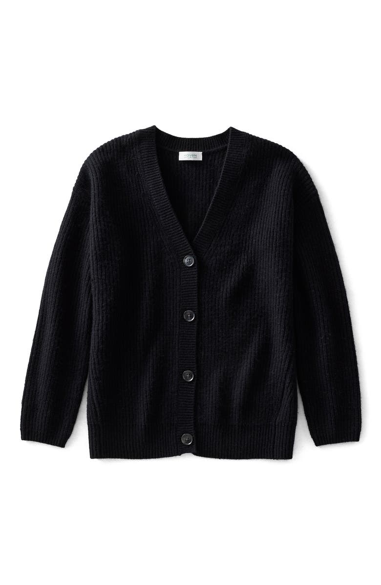 Haven Well Within Cashmere Shaker Stitch Cardigan, Main, color, Black