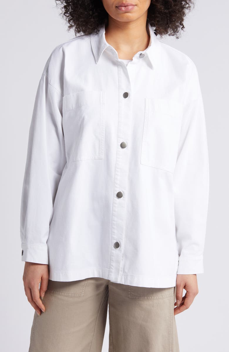 Eileen Fisher Boxy Stretch Organic Cotton & Hemp Shirt Jacket, Alternate, color, 