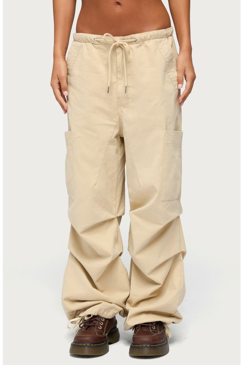Emzi Baggy Cotton Cargo Pants, Main, color, BEIGE