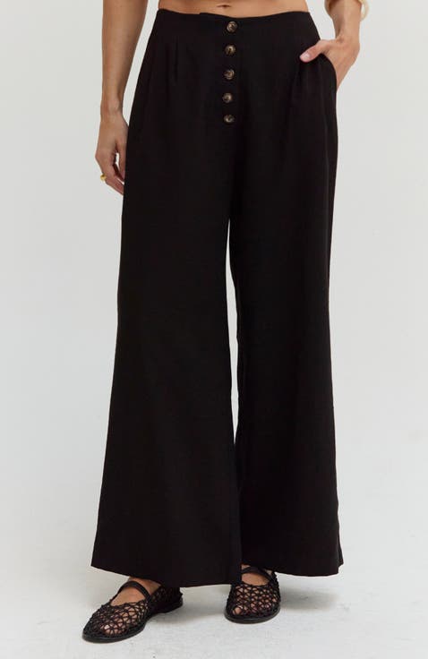 High Waisted Wide Leg Culotte Pants