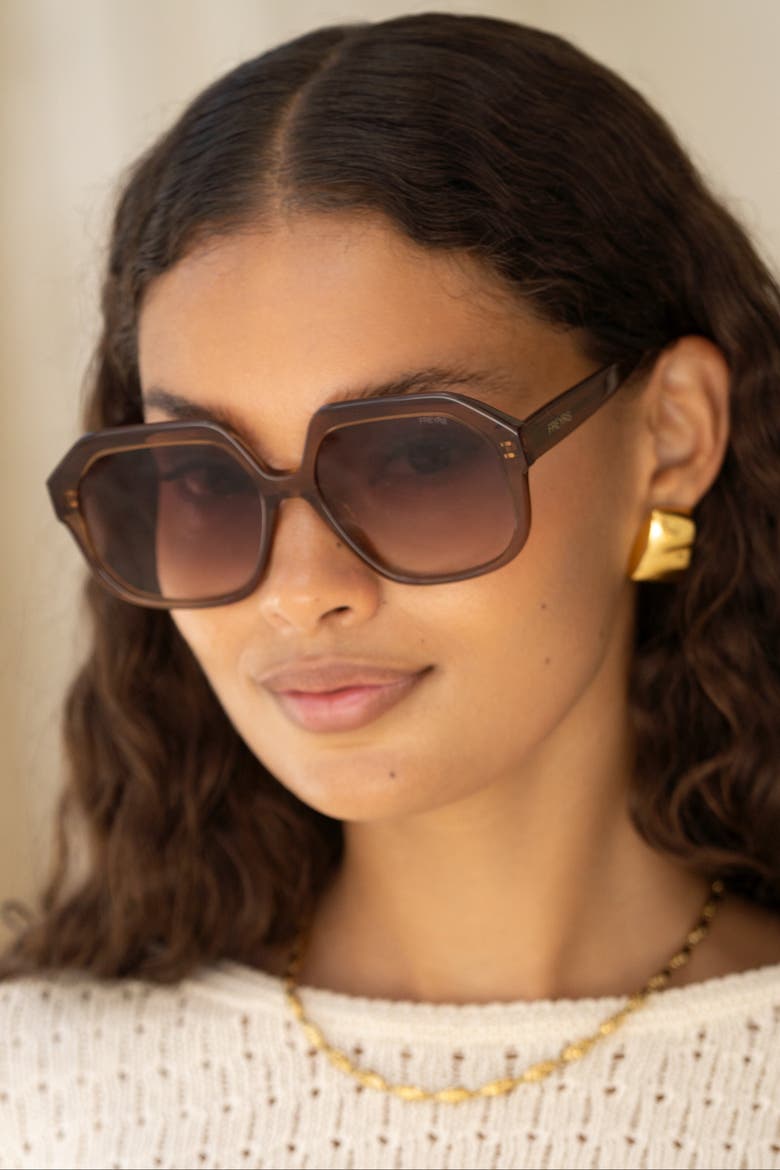 Stella Oversized Sunglasses, Alternate, color, Brown