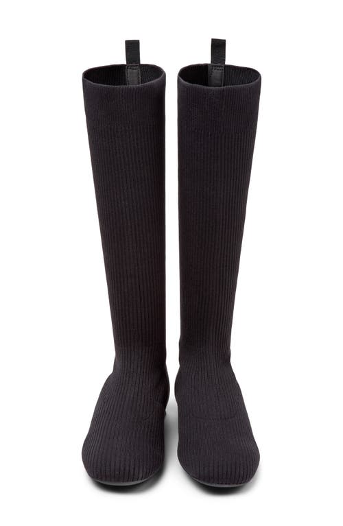 Camper Ribbed-knit Boots In Black